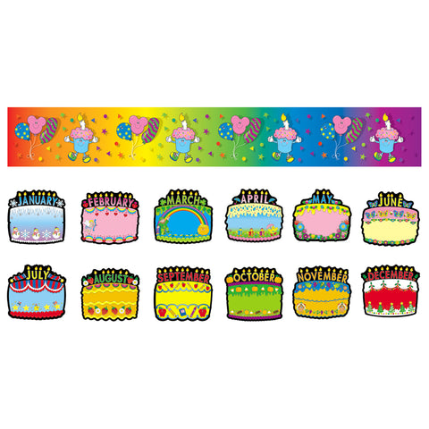 Birthday Cakes Bulletin Board Set