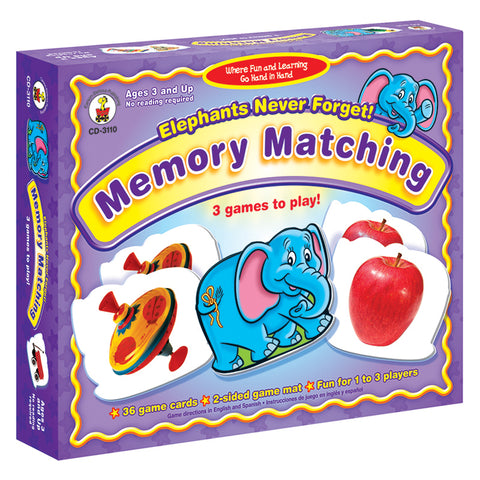 Elephants Never Forget! Memory Matching Board Game