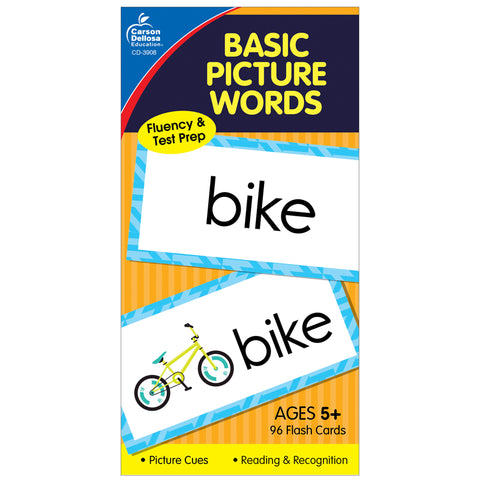 Basic Picture Words Flash Cards, Grade K-2