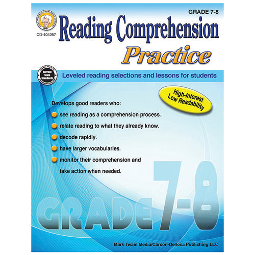 Reading Comprehension Practice, Grades 7-8
