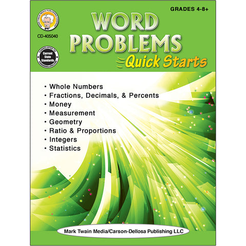 Word Problems Quick Starts Workbook