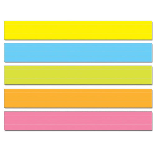 Lined Multicolored Sentence Strips, 3 X 24, Pack Of 75