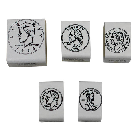 Coin Rubber Stamp Set, Heads