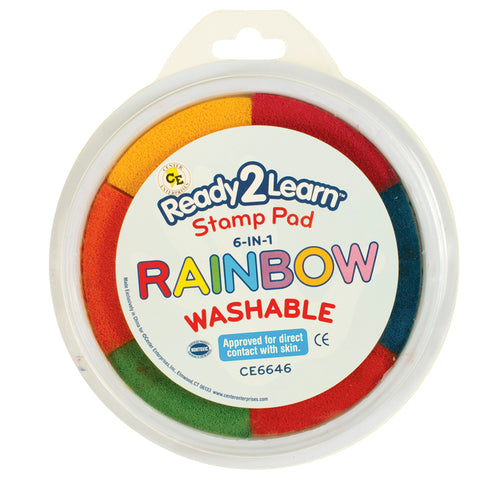 Ready2Learn„¢ Circular Jumbo Washable Stamp Pad, 6-In-1 Rainbow