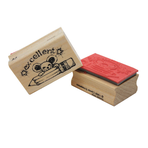 Excellent Mouse & Pencil Sweet-Arts Artistic Rubber Stamp