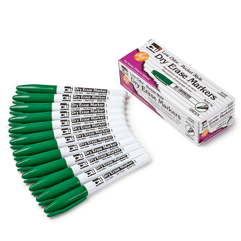 Dry Erase Markers - Pocket Style, Green/Bullet