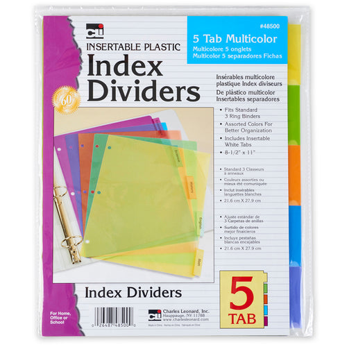 5 Tab Index Dividers - 24/Pdq