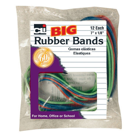 Big Rubber Bands, 7 X 1/8, Pack Of 12
