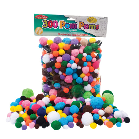 Pom-Poms - Asst. Sizes/Colors - 300/Bg