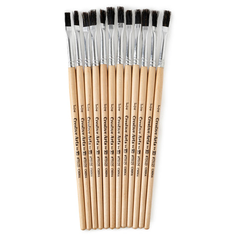 Brushes - Stubby - Easel - Flat - 1/4 - Natural B