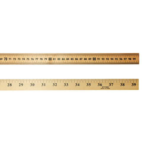 Wooden Meter Stick Ruler, Natural Wood, 36 Inches