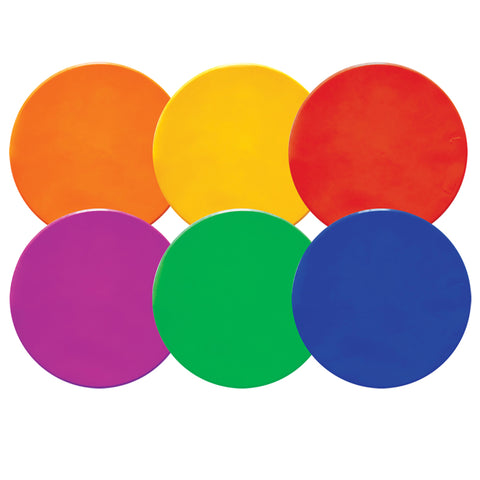 Round Poly Spot Markers, 10, 6 Assorted Colors