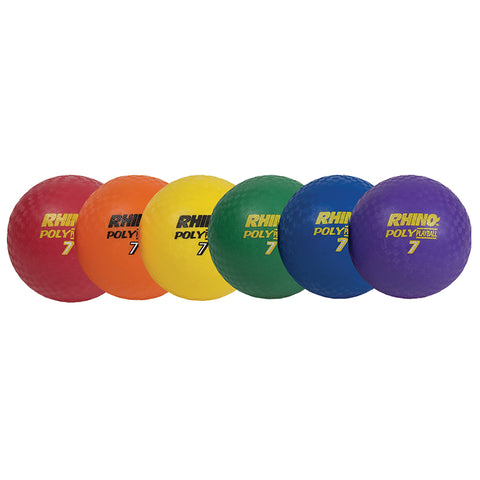 Rhino Poly 7 Playground Ball Set, Assorted Colors, Set Of 6