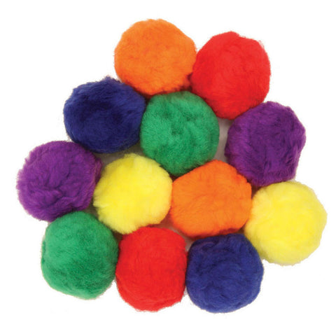 Pom Pons, Assorted Colors, 70Mm, 12 Pieces
