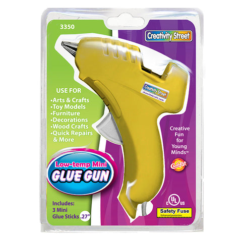 Low-Temp Mini Glue Gun, Yellow, 5.5 X 4, 1 Glue Gun + 3 Glue Sticks