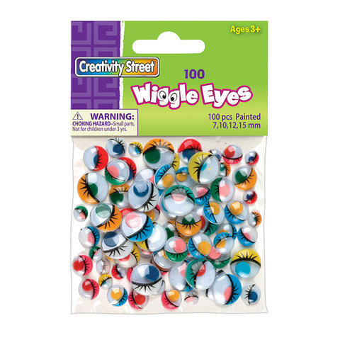 Wiggle Eyes, Painted, Assorted Sizes, 100 Pieces