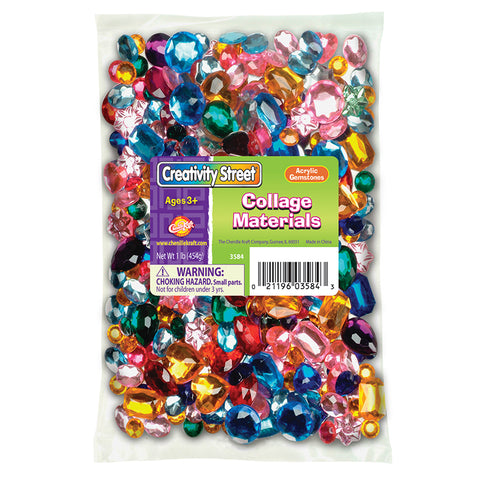 Acrylic Gemstones, Assorted Colors &amp; Sizes, 1 Lb.