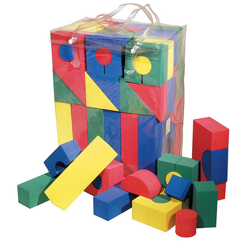 Wonderfoam Activity Blocks, Assorted Primary Colors, Assorted Sizes, 68 Pieces