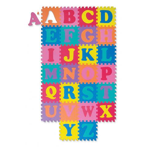 Wonderfoam Alphabet Puzzle Mat, Assorted Colors, 10&quot; X 10&quot;, 52 Pieces/26 Squares