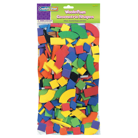 Wonderfoam Geometric Shapes, Classroom Pack, Assorted Sizes, 540 Pieces