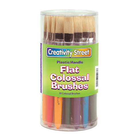 Colossal Brushes, Flat, Assorted Colors, 7.25 Long, 30 Brushes