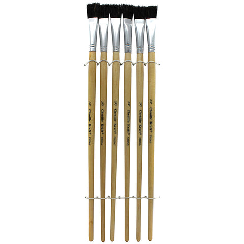 Easel Brushes, Long Handle, Long Handle, 0.5 Flat, 12 Long, 6 Brushes