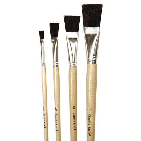 Easel Brushes, Long Handle, Long Handle, Assorted, 11.5 To 13 Long, 4 Brushes