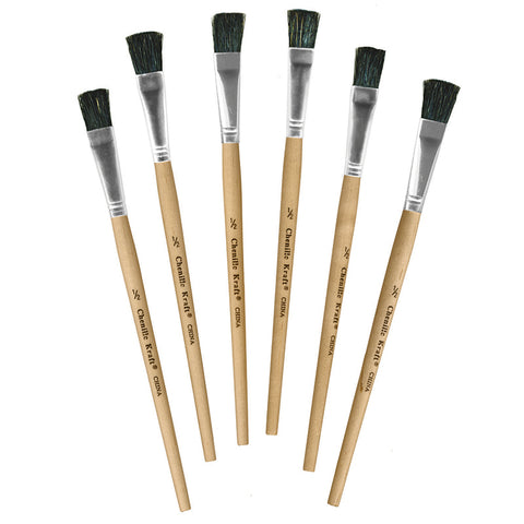 Easel Brushes, Short Handle, Short Handle, 0.5, 8.5 Long, 6 Brushes