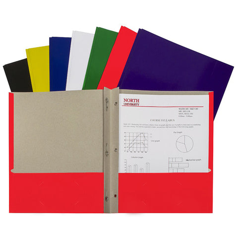 C-Line Recycled Paper Portfolio With Prongs Assorted, 1Ea