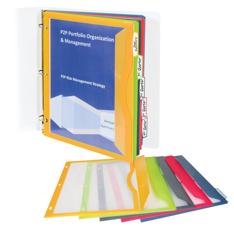 C-Line Binder Pockets With Write-On Tabs, Set Of 5