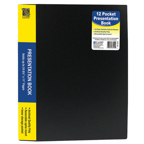 C-Line Bound Sheet Protector Presentation Book, 12-Pocket