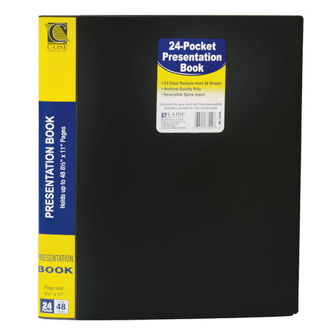 C-Line Bound Sheet Protector Presentation Book, 24-Pocket