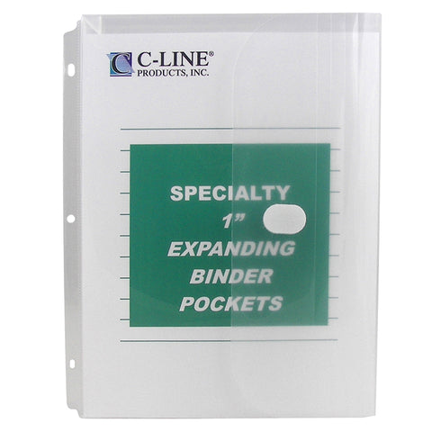 C-Line Biodegradable Super Heavyweight Poly Binder Pockets, Clear, Side Loading, 11 X 8-1/2, Pack Of 10