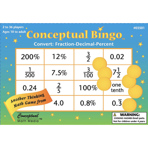 Bingo, Convert Fraction Decimal Percent, Pack Of 450