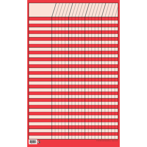 Red Small Vertical Incentive Chart, 14-1/4 X 22