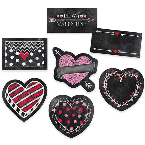 Chalk Hearts 6 Designer Cut Outs, 42/Pack