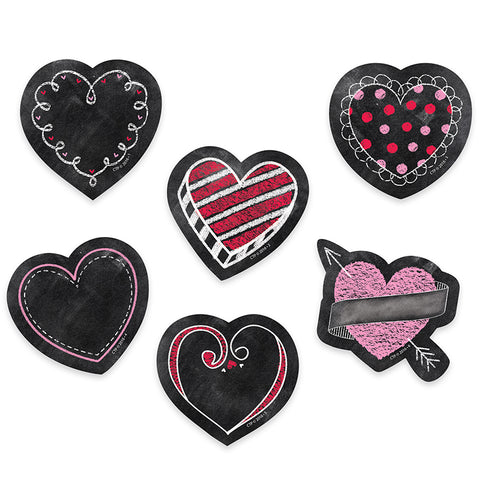 Chalk Hearts 3 Designer Cut Outs, 36/Pack