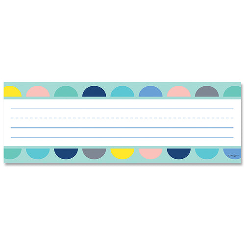 Calm &amp; Cool Half-Dots On Turquoise Name Plates, 36/Pack