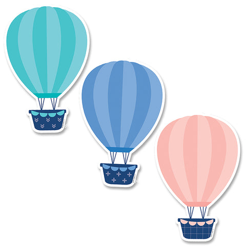 Calm &amp; Cool Hot Air Balloons 6 Designer Cut-Outs, 36/Pack