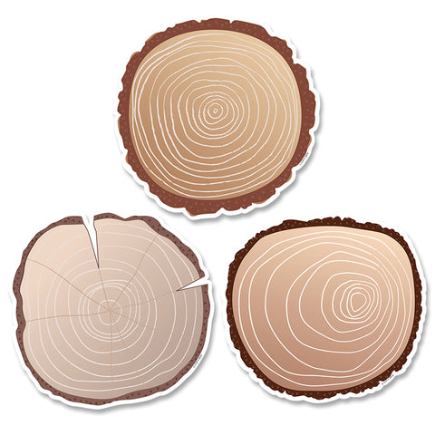 Woodland Friends Wood Slices 6" Designer Cut-Outs, 36/Pack