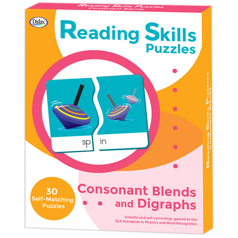 Reading Skills Puzzles, Consonant Blends & Digraphs