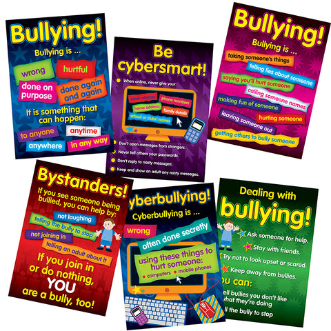 Bullying In A Cyber World 6-Poster Set, Grades 2-5