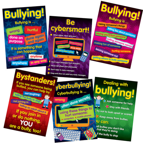 Bullying In A Cyber World 6-Poster Set, Grades 2-5