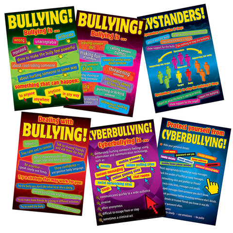Bullying In A Cyber World 6-Poster Set, Grades 5-8