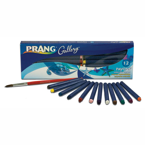 Prang Payons (Paint Crayons) With Brush, Assorted Colors, Set Of 12