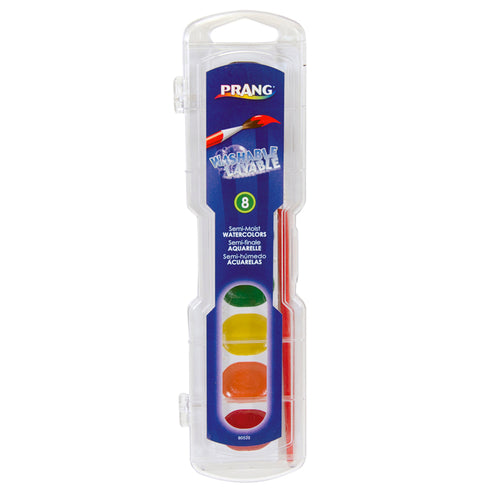 Prang Semi-Moist Washable Watercolor Set, 8 Colors