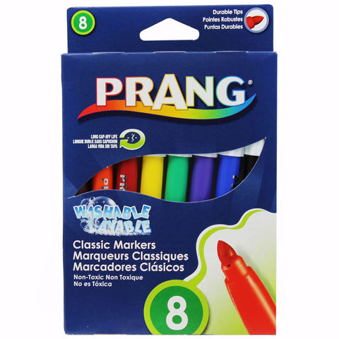 Prang Washable Art Markers, Bullet Tip, 8 Classic Colors