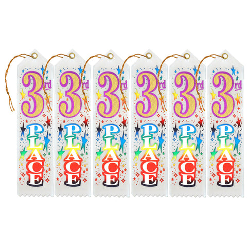 3Rd Place Award Ribbon, 2 X 8, Pack Of 6