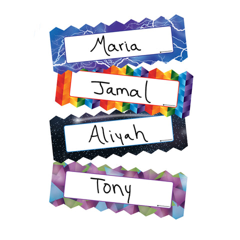 Magnetic Name Plates: Zigzags & Lightning, 16 Pieces
