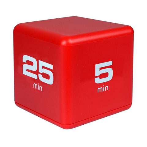 Productivity Timecube: 5-10-20-25 Minute Preset Timer - Red